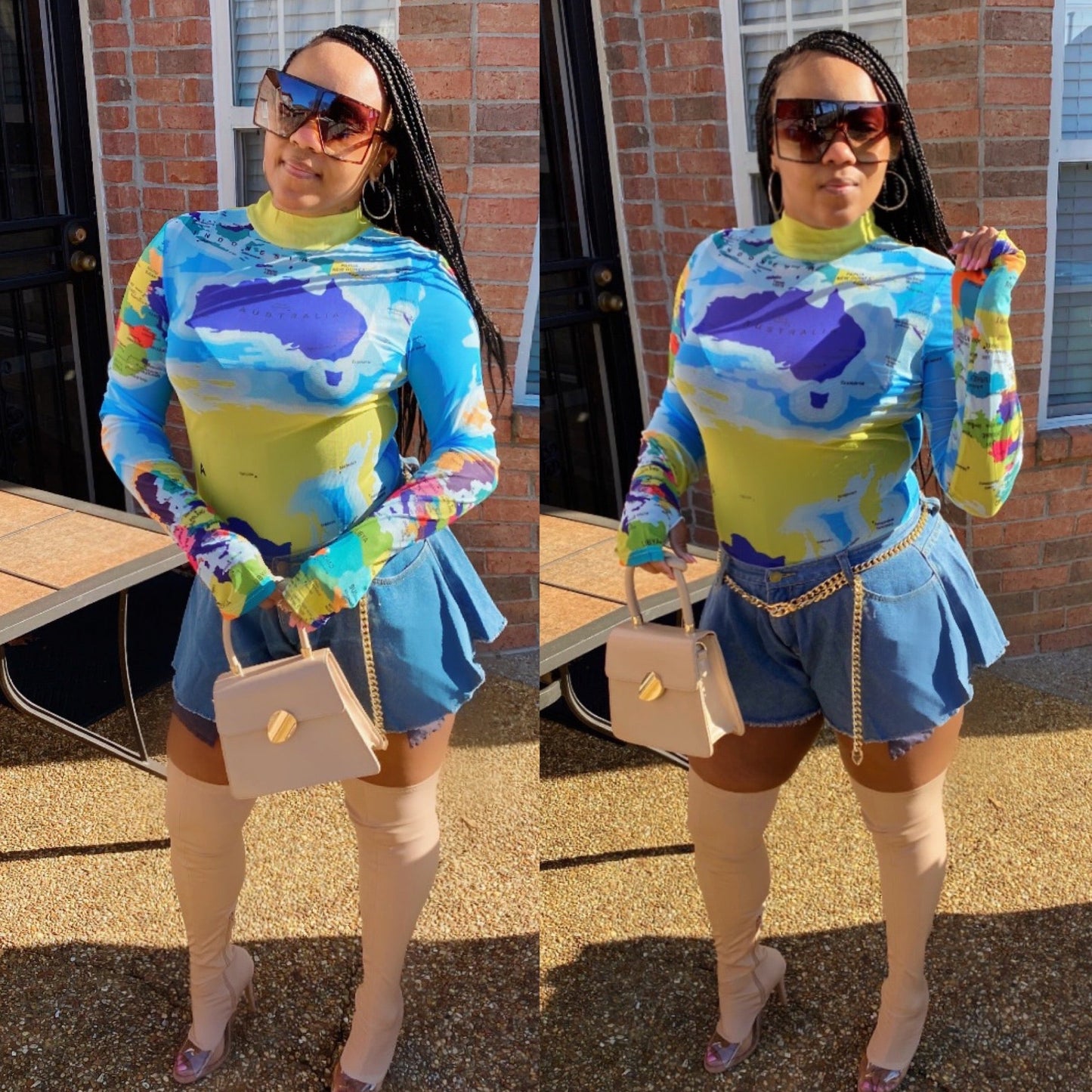 Baddie Flowy Denim-Shorts