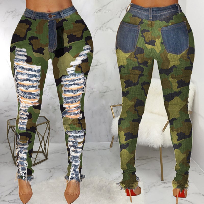 Command Attention Camo High Waisted Jeans AdoreHER Luxury Boutique