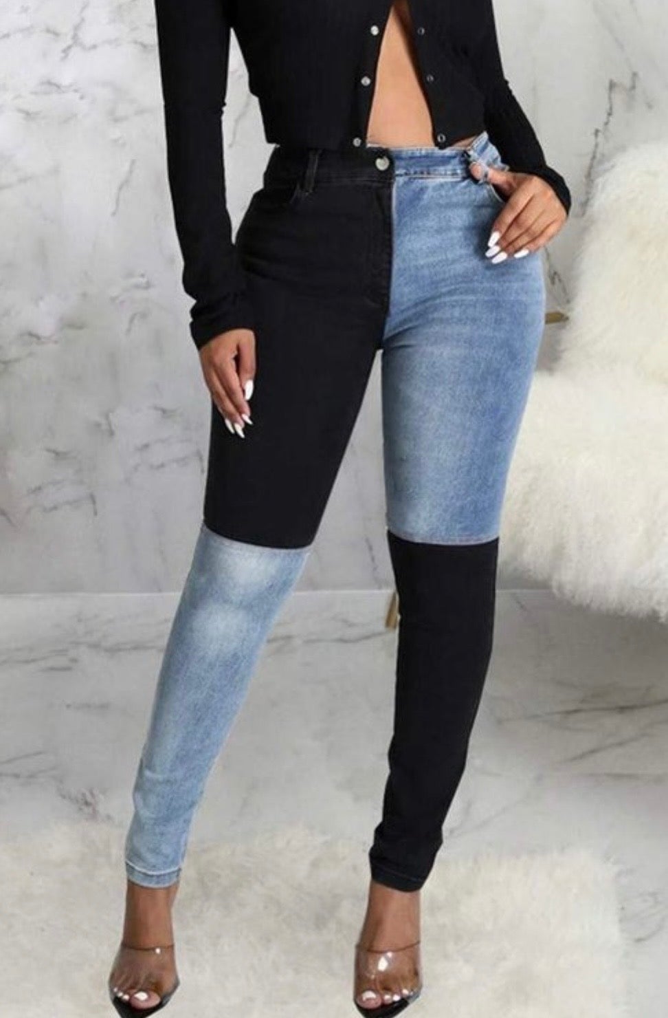 A Double Life Colorblock Jeans