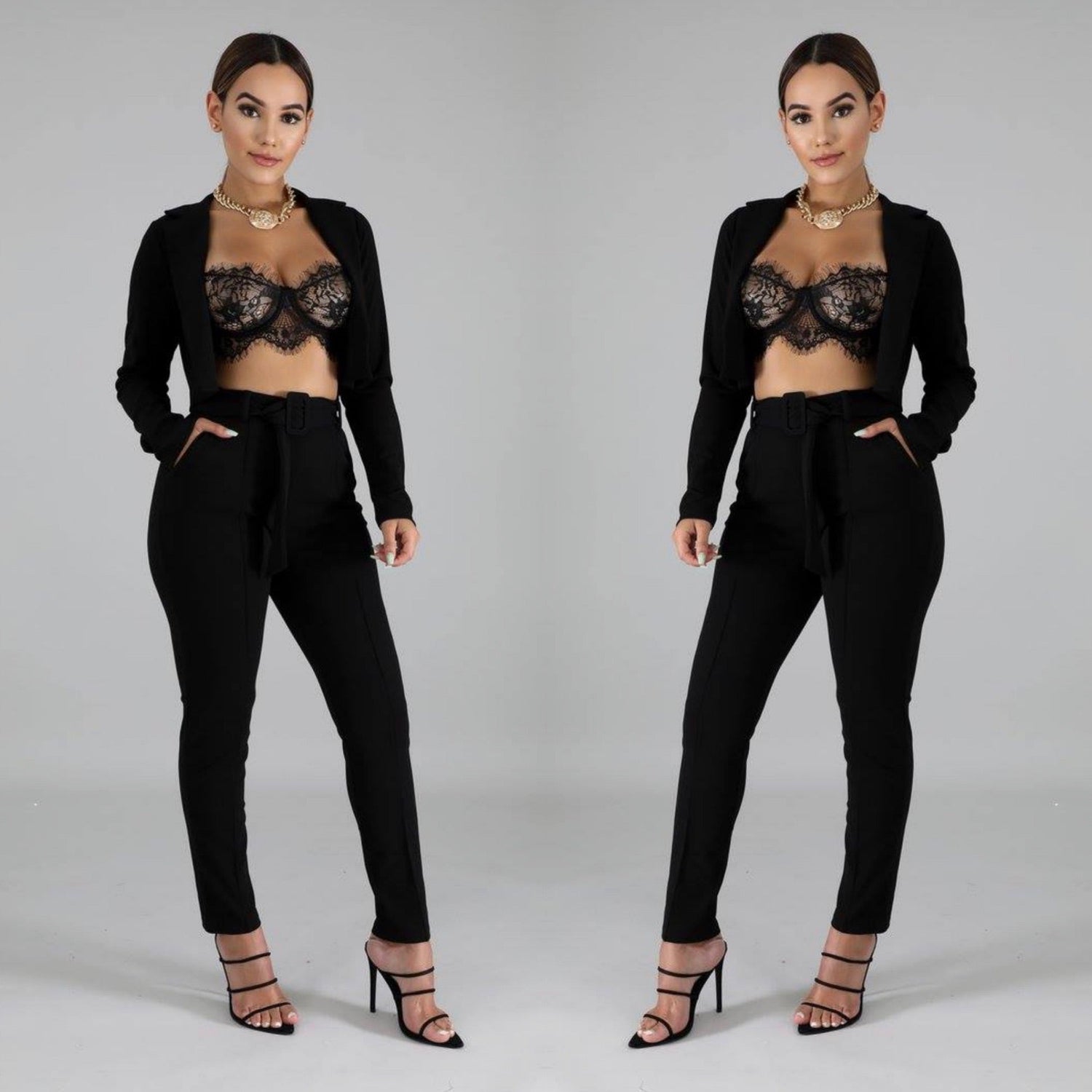 Don’t Mix Business with Pleasure Crop Blazer-Set 