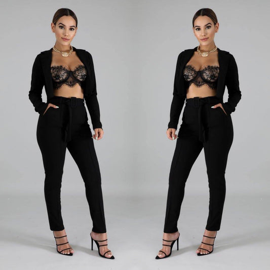 Don’t Mix Business with Pleasure Crop Blazer-Set 